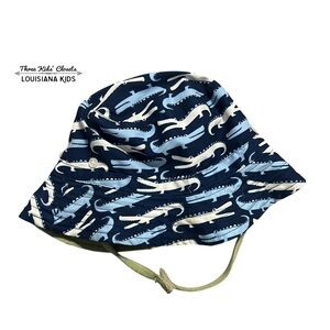 Mud Pie TODDLER Blue Alligator Print Bucket Sun Hat